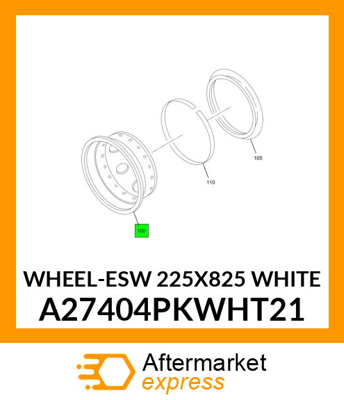 WHEEL-ESW 225X825 WHITE A27404PKWHT21