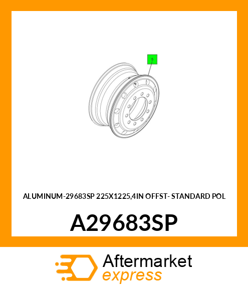 ALUMINUM-29683SP 225X1225,4IN OFFST- STANDARD POL A29683SP