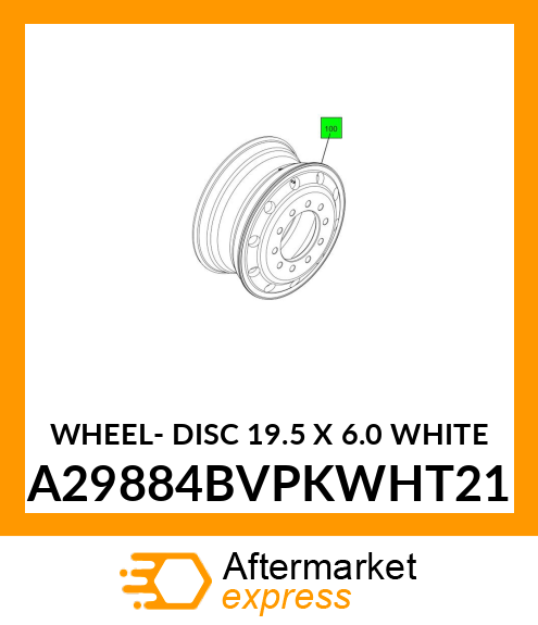WHEEL- DISC 19.5 X 6.0 WHITE A29884BVPKWHT21