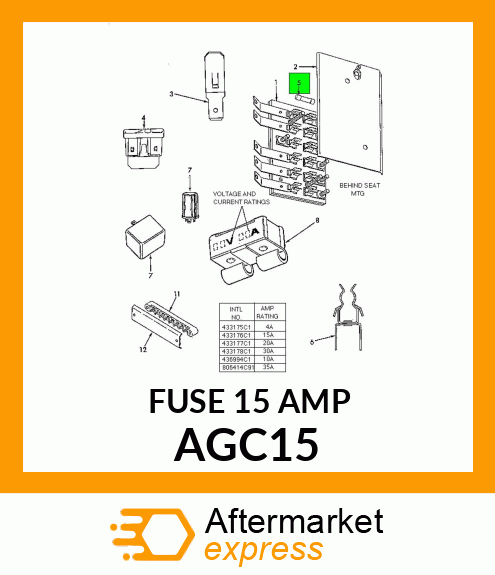 FUSE 15 AMP AGC15