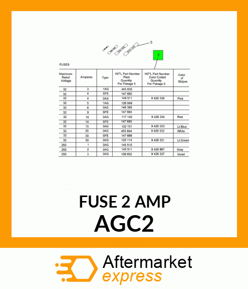 FUSE 2 AMP AGC2