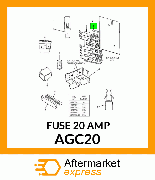 FUSE 20 AMP AGC20