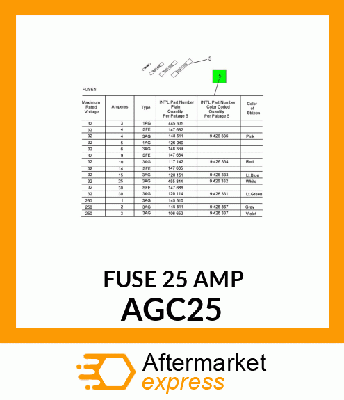 FUSE 25 AMP AGC25