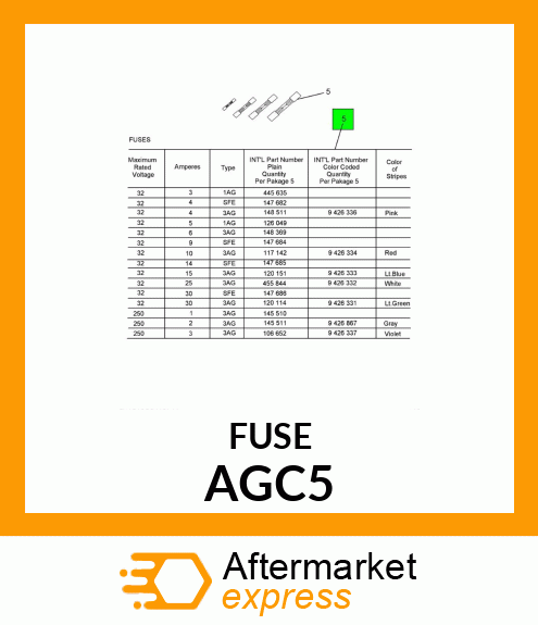 FUSE 5 AMP AGC5