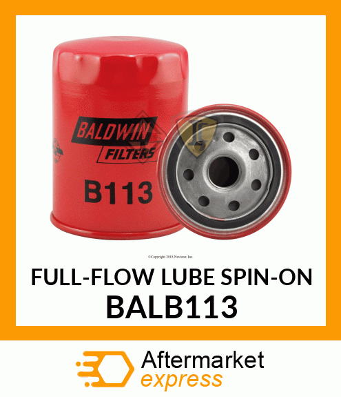 FULL-FLOW LUBE SPIN-ON BALB113