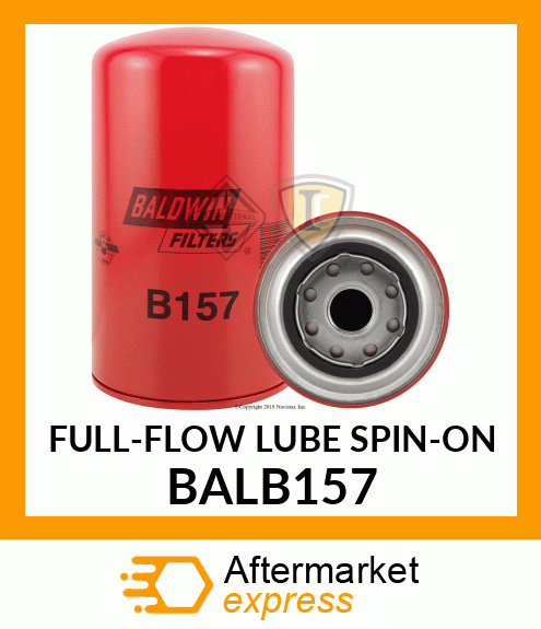 FULL-FLOW LUBE SPIN-ON BALB157