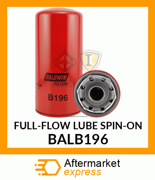 FULL-FLOW LUBE SPIN-ON BALB196