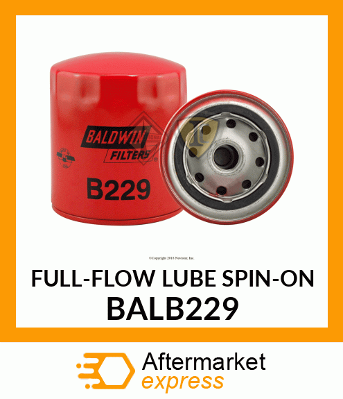 FULL-FLOW LUBE SPIN-ON BALB229