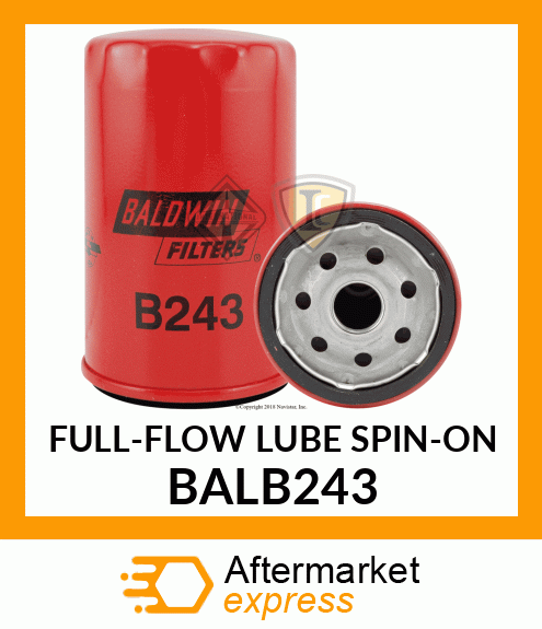 FULL-FLOW LUBE SPIN-ON BALB243