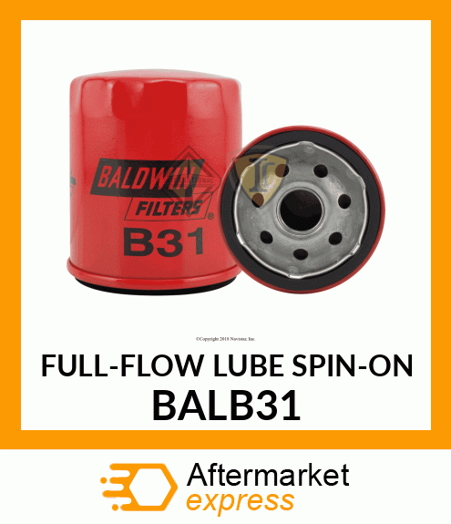 FULL-FLOW LUBE SPIN-ON BALB31