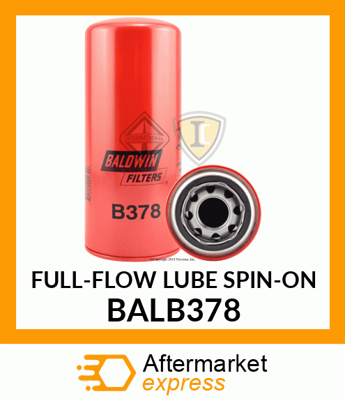 FULL-FLOW LUBE SPIN-ON BALB378