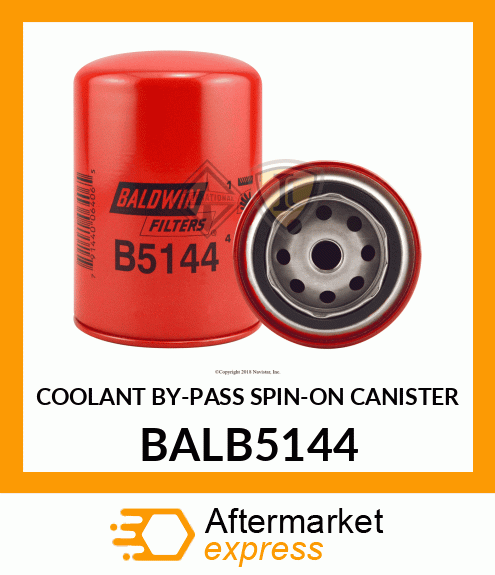 COOLANT BY-PASS SPIN-ON CANISTER BALB5144