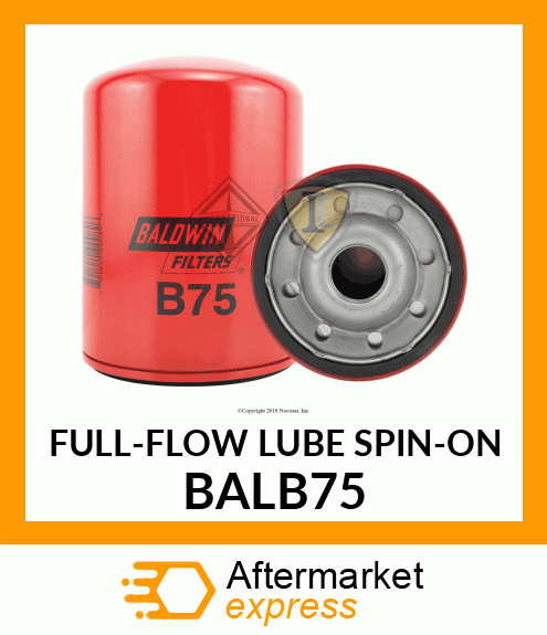 FULL-FLOW LUBE SPIN-ON BALB75