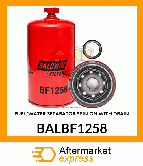 FUEL/WATER SEPARATOR SPIN-ON WITH DRAIN BALBF1258