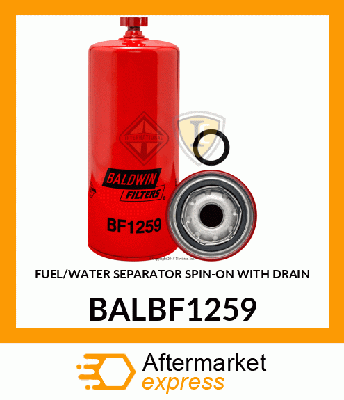 FUEL/WATER SEPARATOR SPIN-ON WITH DRAIN BALBF1259