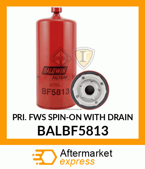 PRI. FWS SPIN-ON WITH DRAIN BALBF5813