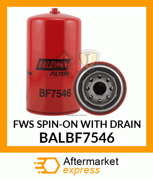 FWS SPIN-ON WITH DRAIN BALBF7546