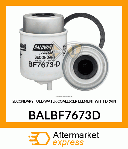 SECONDARY FUEL/WATER COALESCER ELEMENT WITH DRAIN BALBF7673D