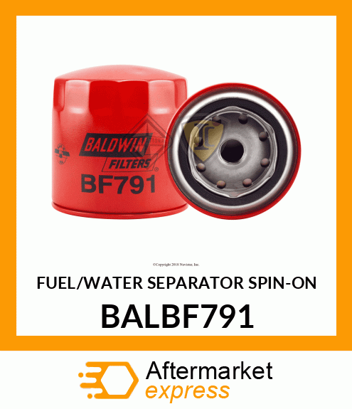 FUEL/WATER SEPARATOR SPIN-ON BALBF791
