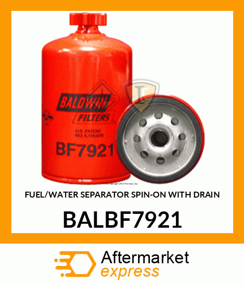 FUEL/WATER SEPARATOR SPIN-ON WITH DRAIN BALBF7921