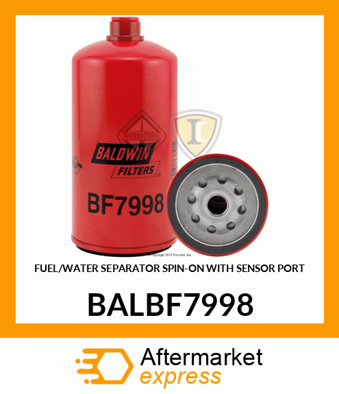 FUEL/WATER SEPARATOR SPIN-ON WITH SENSOR PORT BALBF7998