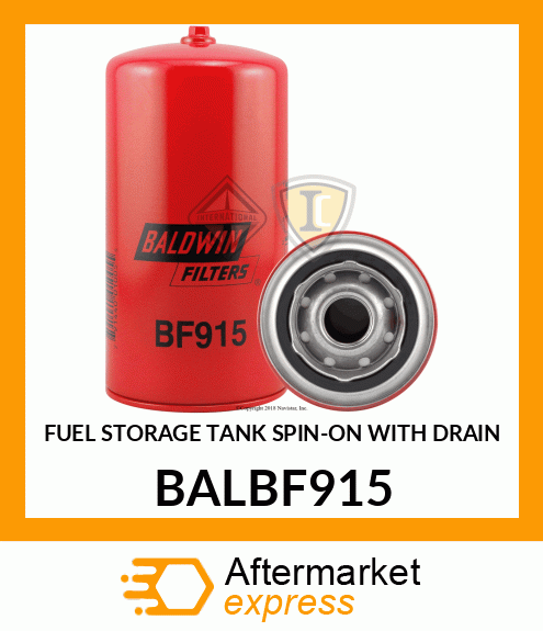 FUEL STORAGE TANK SPIN-ON WITH DRAIN BALBF915