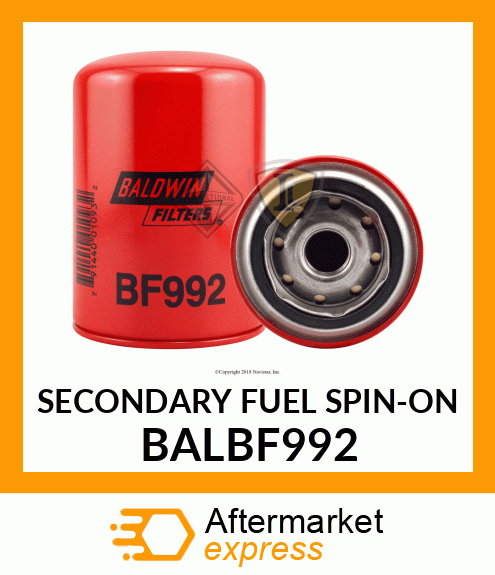 SECONDARY FUEL SPIN-ON BALBF992