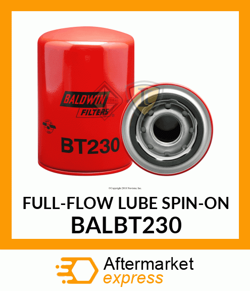 FULL-FLOW LUBE SPIN-ON BALBT230