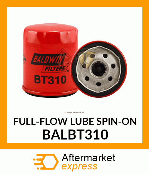 FULL-FLOW LUBE SPIN-ON BALBT310