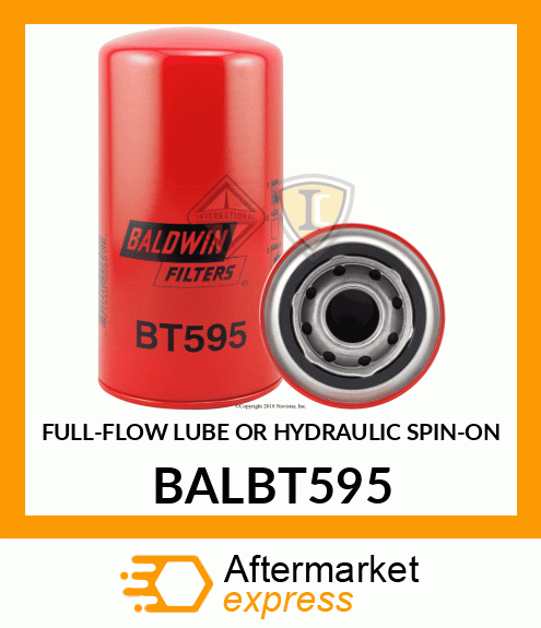 FULL-FLOW LUBE OR HYDRAULIC SPIN-ON BALBT595