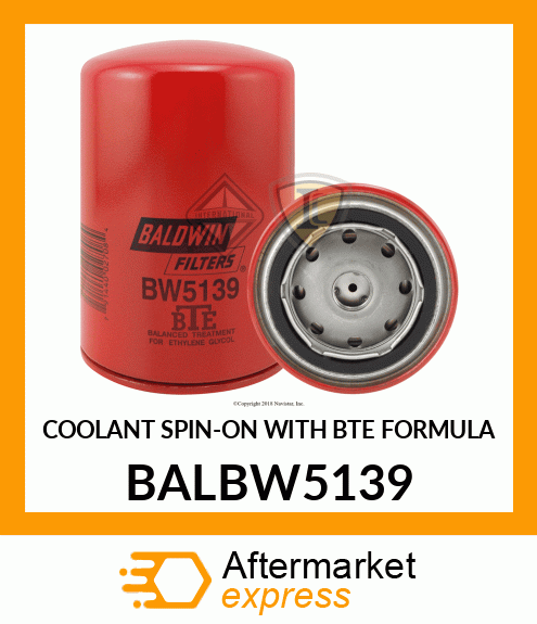 COOLANT SPIN-ON WITH BTE FORMULA BALBW5139
