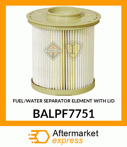 FUEL/WATER SEPARATOR ELEMENT WITH LID BALPF7751