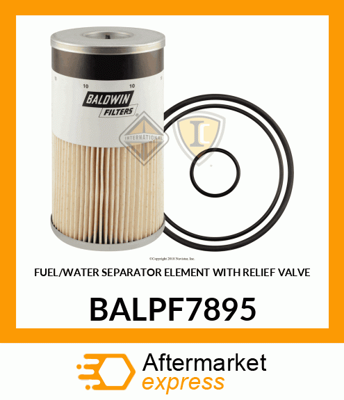 FUEL/WATER SEPARATOR ELEMENT WITH RELIEF VALVE BALPF7895