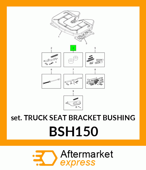 SET TRUCK SEAT BRACKET BUSHING BSH150