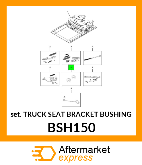 SET TRUCK SEAT BRACKET BUSHING BSH150