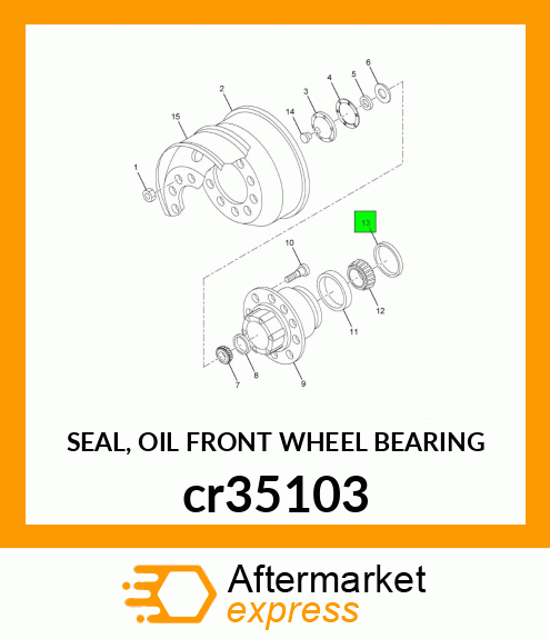 SEAL, OIL FRONT WHEEL BEARING cr35103
