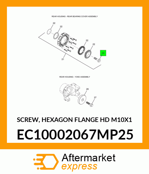 SCREW, HEXAGON FLANGE HD M10X1 EC10002067MP25