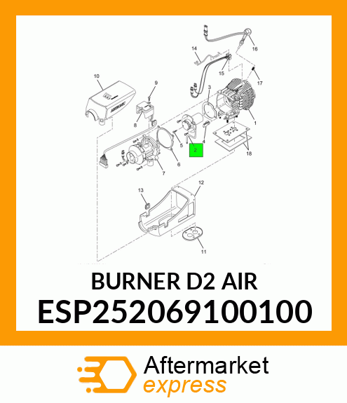 BURNER D2 AIR ESP252069100100