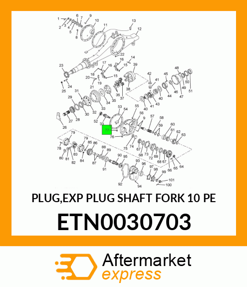 PLUG,EXP PLUG SHAFT FORK 10 PE ETN0030703