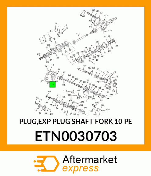 PLUG,EXP PLUG SHAFT FORK 10 PE ETN0030703