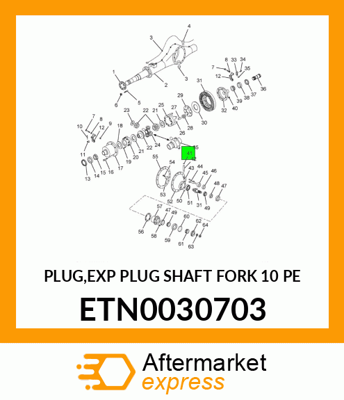 PLUG,EXP PLUG SHAFT FORK 10 PE ETN0030703