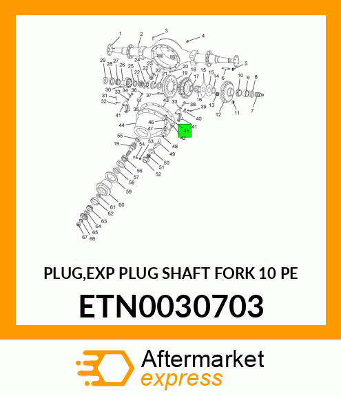 PLUG,EXP PLUG SHAFT FORK 10 PE ETN0030703