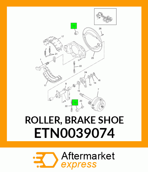 ROLLER, BRAKE SHOE ETN0039074