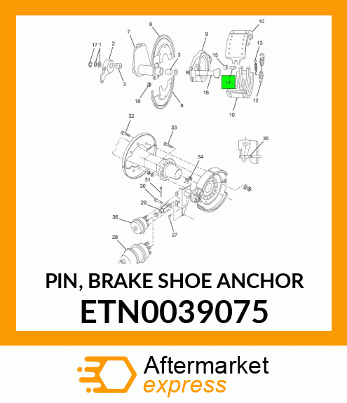 PIN, BRAKE SHOE ANCHOR ETN0039075