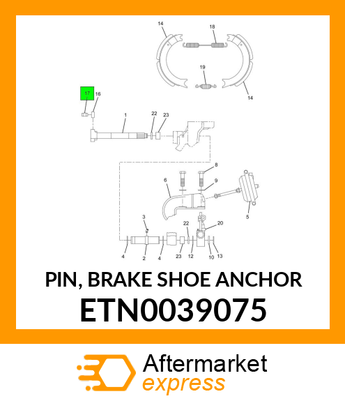 PIN, BRAKE SHOE ANCHOR ETN0039075