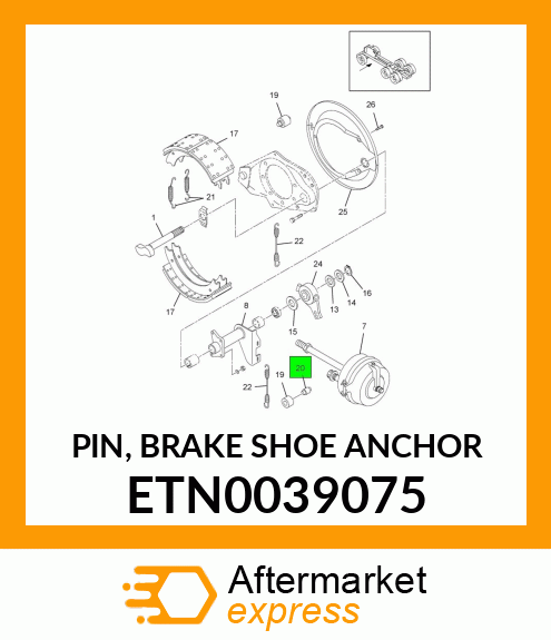 PIN, BRAKE SHOE ANCHOR ETN0039075