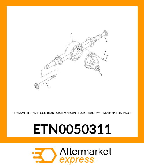 TRANSMITTER, ANTILOCK BRAKE SYSTEM ABS ANTILOCK BRAKE SYSTEM ABS SPEED SENSOR ETN0050311