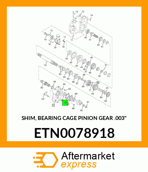 SHIM, BEARING CAGE PINION GEAR .003" ETN0078918