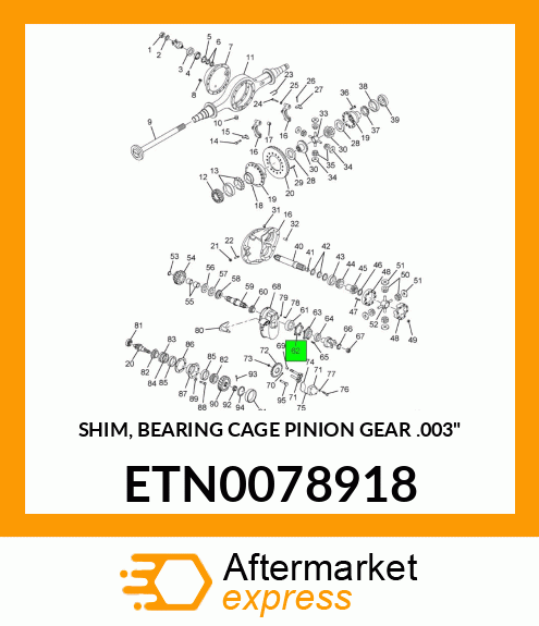 SHIM, BEARING CAGE PINION GEAR .003" ETN0078918