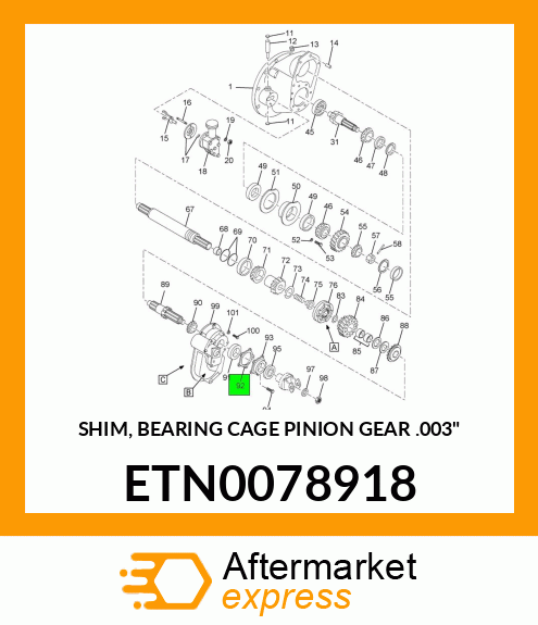 SHIM, BEARING CAGE PINION GEAR .003" ETN0078918